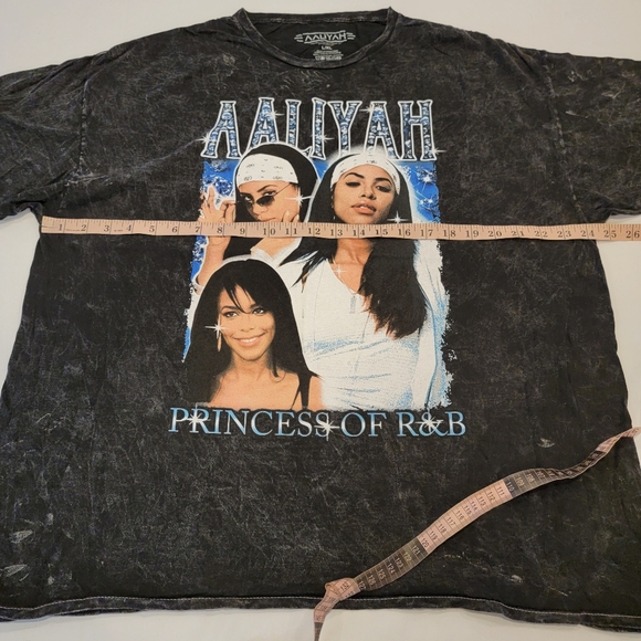 Aaliyah Princess of R&B Graphic Tee Stone Washed Size L/XL NEW! - Picture 5 of 8